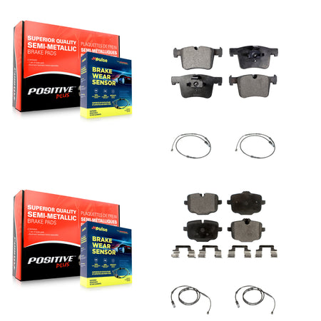 Front Rear Semi-Metallic Disc Brake Pads And Wear Sensors Kit For 2012 BMW X3 From 10 11 KPW-100309