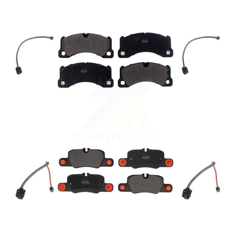 Front Rear Semi-Metallic Disc Brake Pads And Wear Sensors Kit For Porsche Panamera KPW-100318