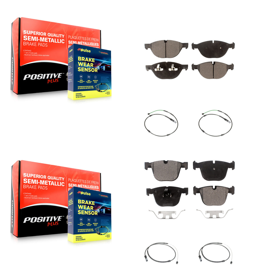 Front Rear Semi-Metallic Disc Brake Pad Wear Sensor Kit For BMW X5 X6 xDrive50i with 4.4L KPW-100339