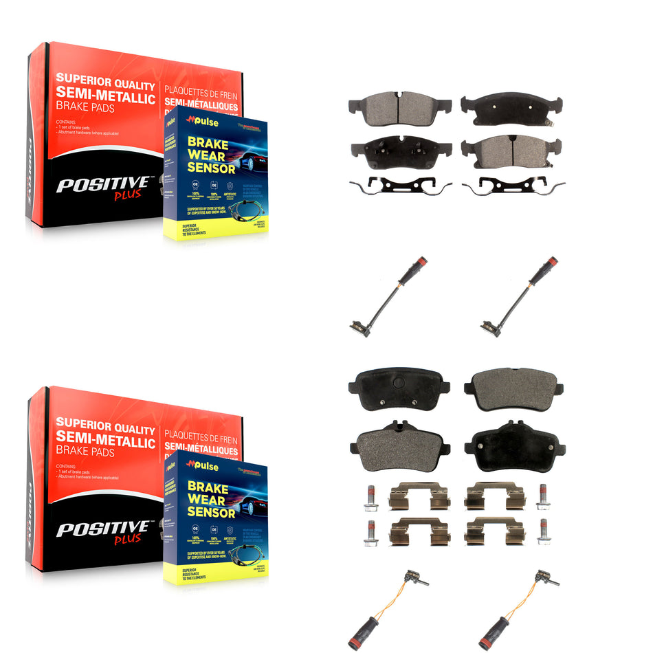 Front Rear Semi-Metallic Brake Pads Wear Sensor Kit For Mercedes-Benz ML350 GLE350 GLE400 KPW-100349