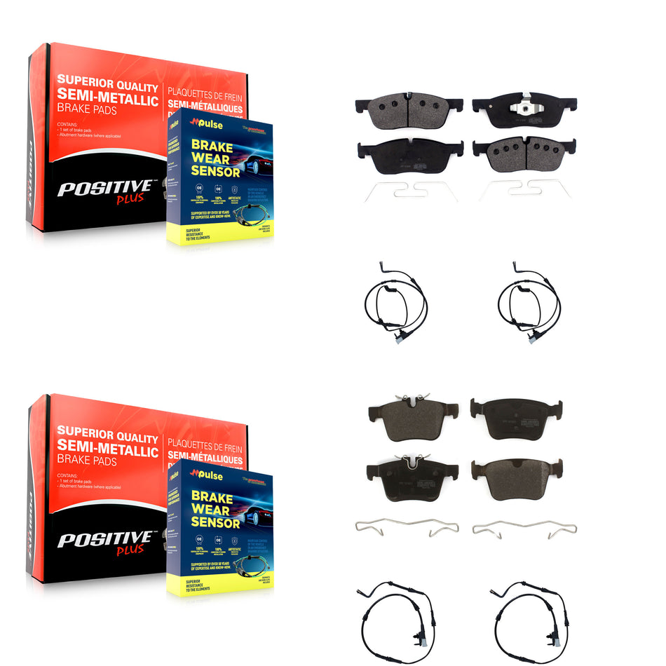 Front Rear Semi-Metallic Disc Brake Pads & Wear Sensor Kit For Land Rover Discovery Sport KPW-100382