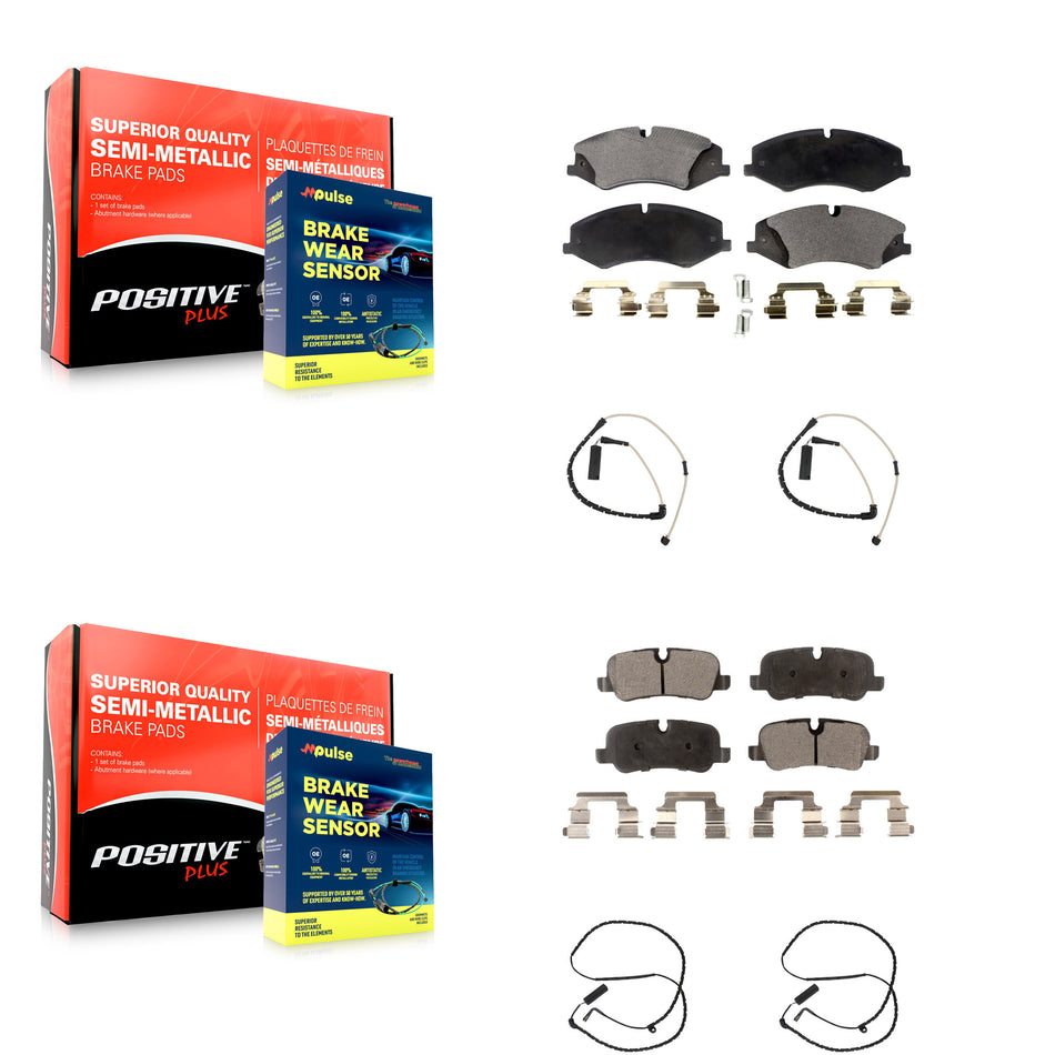 Front Rear Semi-Metallic Disc Brake Pads And Wear Sensors Kit For Land Rover Range KPW-100389