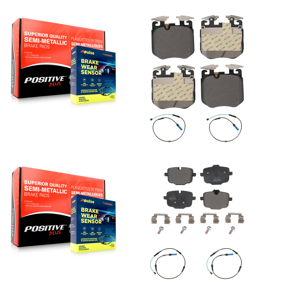 Front Rear Semi-Metallic Brake Pad Wear Sensor Kit For BMW 540i xDrive 750i M550i 740e B7 KPW-100395