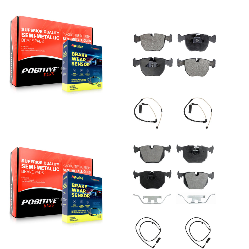 Front Rear Semi-Metallic Disc Brake Pads And Wear Sensors Kit For Land Rover Range KPW-100396