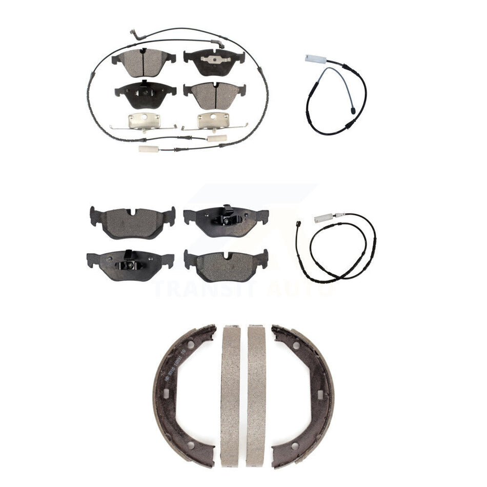 Front Rear Semi-Metallic Disc Brake Pads And Extra Wear Sensors Kit (5Pc) For BMW X1 KPW-100438