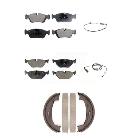 Front Rear Semi-Metallic Brake Pads & Wear Sensor Kit (5Pc) For BMW 325i 325Ci 320i 323Ci KPW-100441