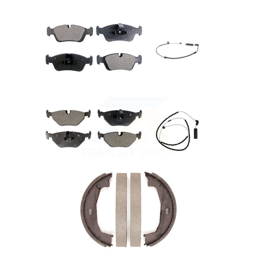Front Rear Semi-Metallic Disc Brake Pads And Wear Sensors Kit (5Pc) For BMW Z4 KPW-100442