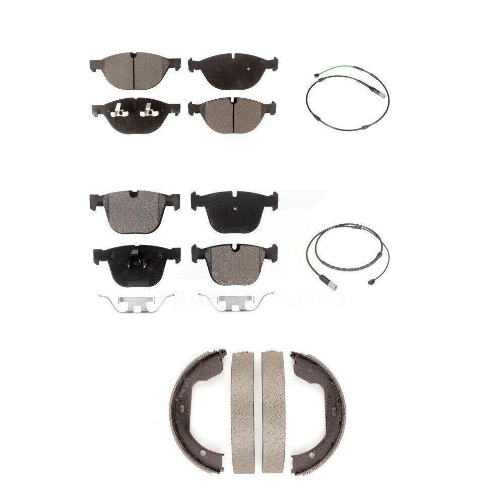 Front Rear Semi-Metallic Disc Brake Pads And Wear Sensors Kit (5Pc) For BMW X5 X6 KPW-100447