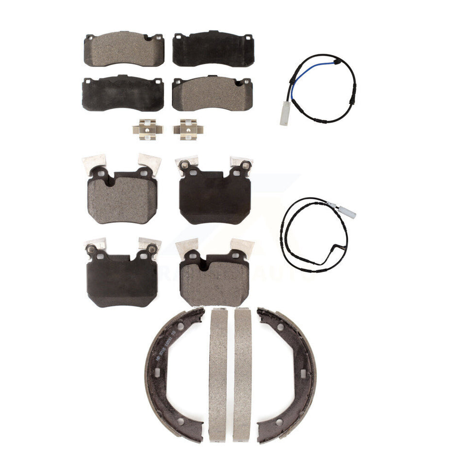 Front Rear Semi-Metallic Disc Brake Pad And Wear Sensor Kit (5Pc) For BMW 135i 135is 3.0L KPW-100454