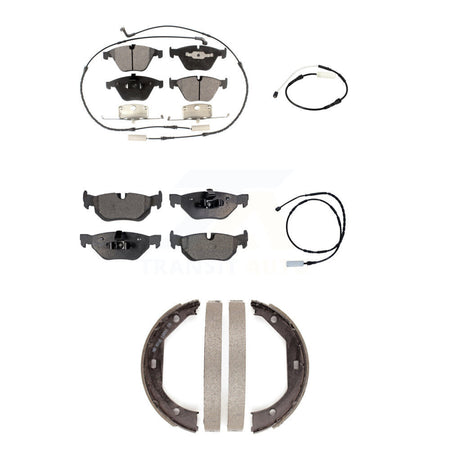 Front Rear Semi-Metallic Disc Brake Pad & Extra Wear Sensor Kit (5Pc) For BMW 328i xDrive KPW-100489