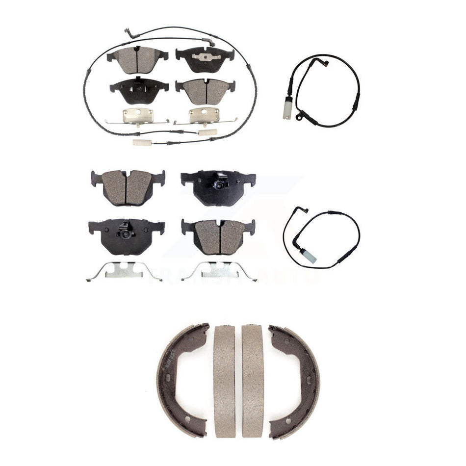 Front Rear Semi-Metallic Brake Pad & Extra Wear Sensor Kit (5Pc) For BMW 530i 528i xDrive KPW-100490