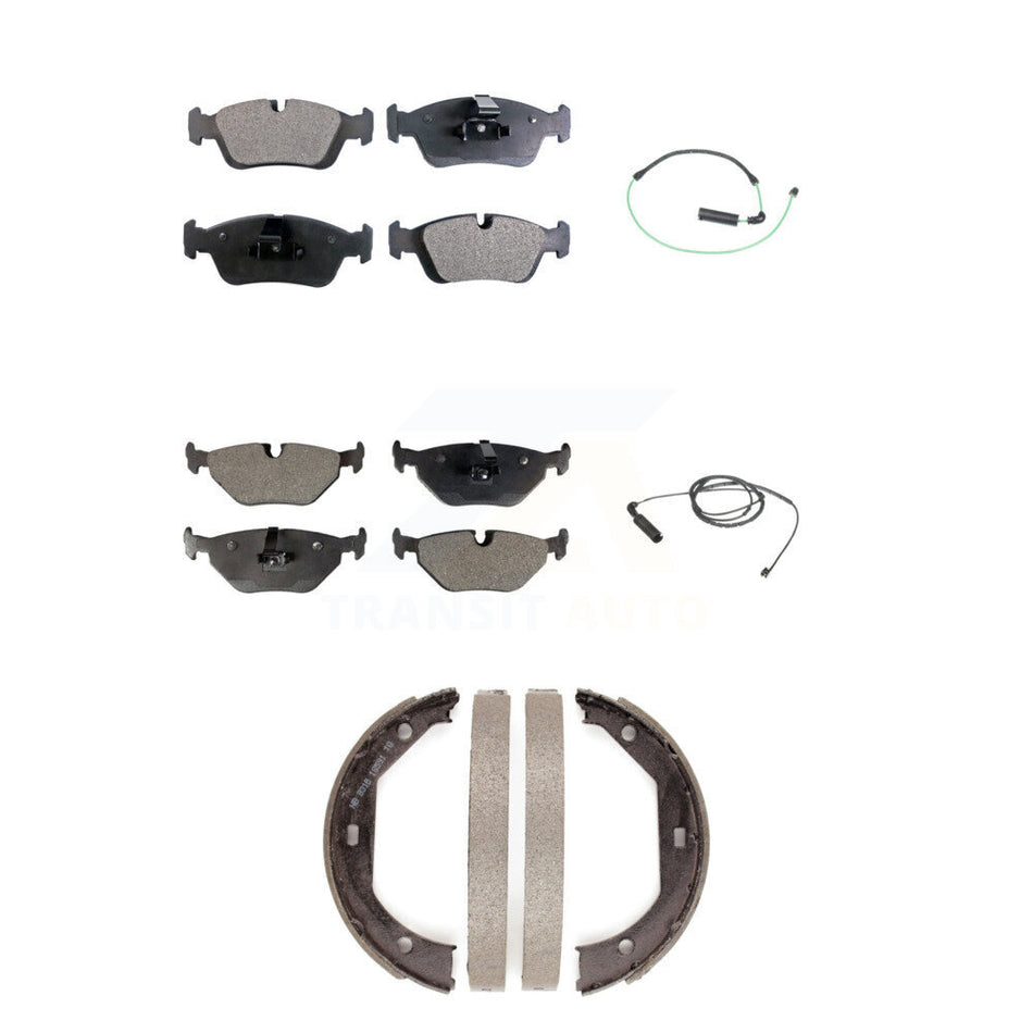 Front Rear Semi-Metallic Brake Pad And Wear Sensor Kit (5Pc) For 2001-2005 BMW 325xi 2.5L KPW-100495