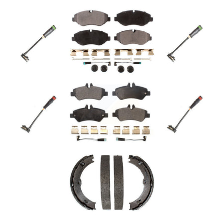 Front Rear Semi-Metallic Brake Pads & Extra Wear Sensor Kit (7Pc) For Sprinter 2500 Dodge KPW-100502