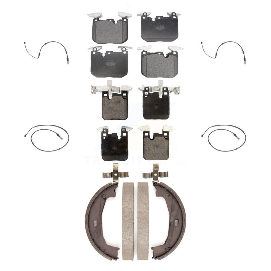 Front Rear Semi-Metallic Disc Brake Pads Wear Sensor Kit (7Pc) For BMW M240i xDrive M235i KPW-100513