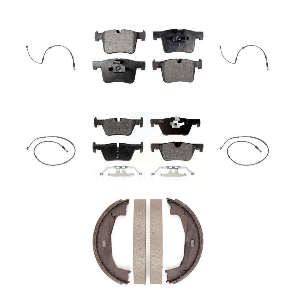 Front Rear Semi-Metallic Brake Pads & Wear Sensor Kit (7Pc) For BMW 320i xDrive 328d 2.0L KPW-100515
