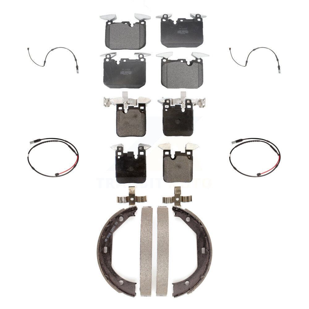 Front Rear Semi-Metallic Disc Brake Pads And Wear Sensors Kit (7Pc) For BMW M3 M2 KPW-100517
