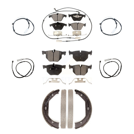 Front Rear Semi-Metallic Disc Brake Pads And Extra Wear Sensors Kit (7Pc) For BMW X1 KPW-100536