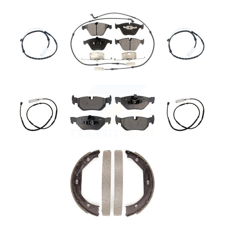 Front Rear Semi-Metallic Disc Brake Pads And Extra Wear Sensors Kit (7Pc) For BMW X1 KPW-100537