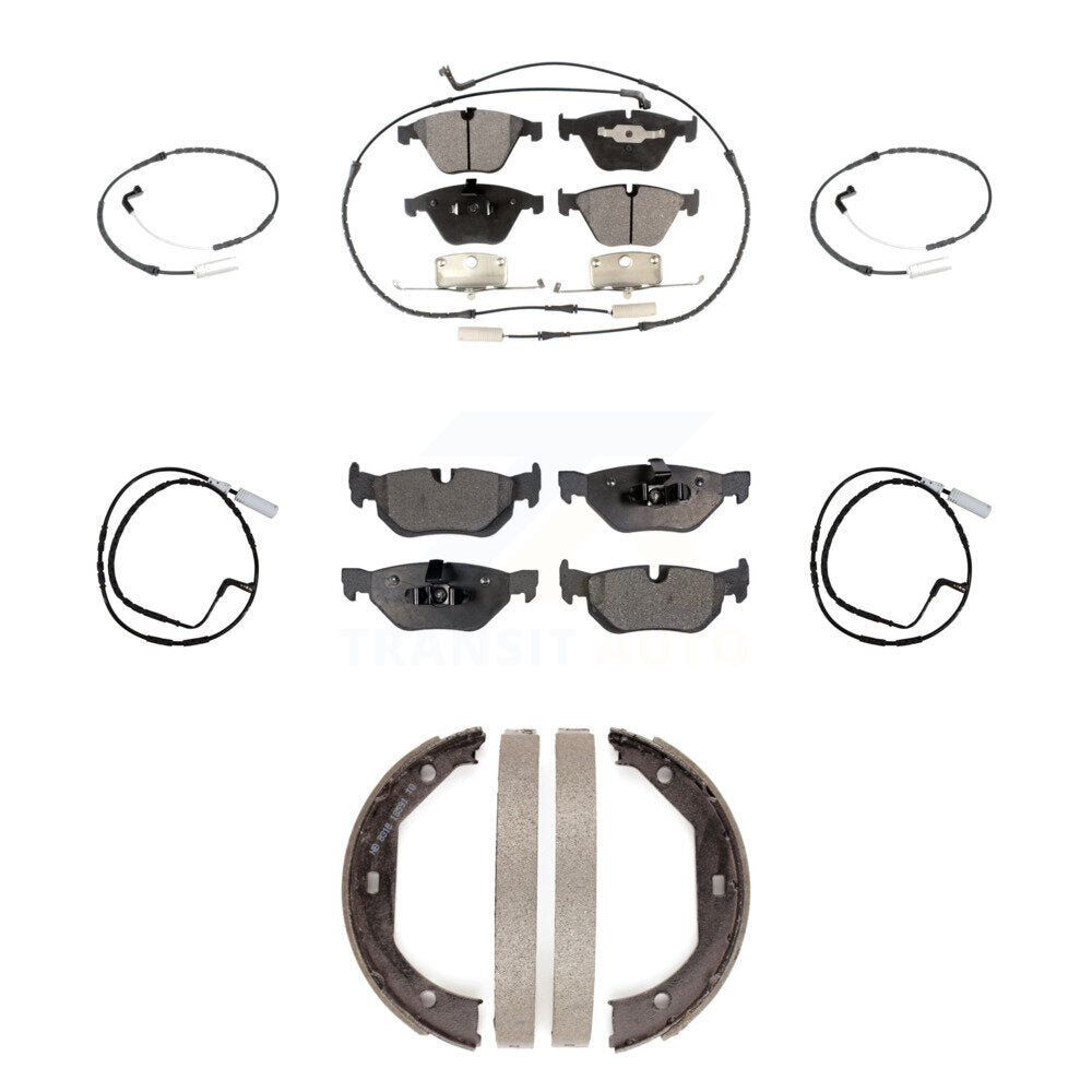 Front Rear Semi-Metallic Disc Brake Pad & Extra Wear Sensor Kit (7Pc) For BMW 328i xDrive KPW-100550