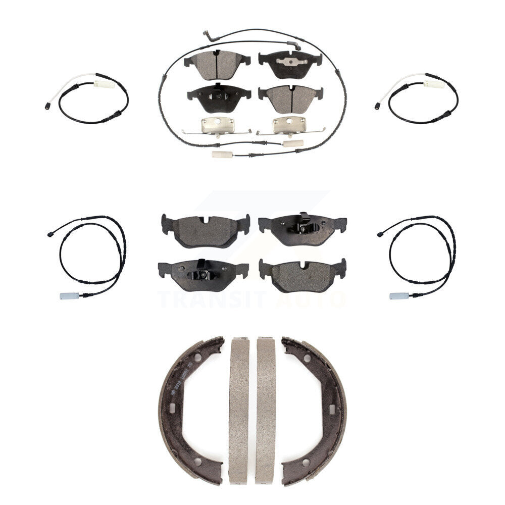 Front Rear Semi-Metallic Disc Brake Pad & Extra Wear Sensor Kit (7Pc) For BMW 328i xDrive KPW-100553