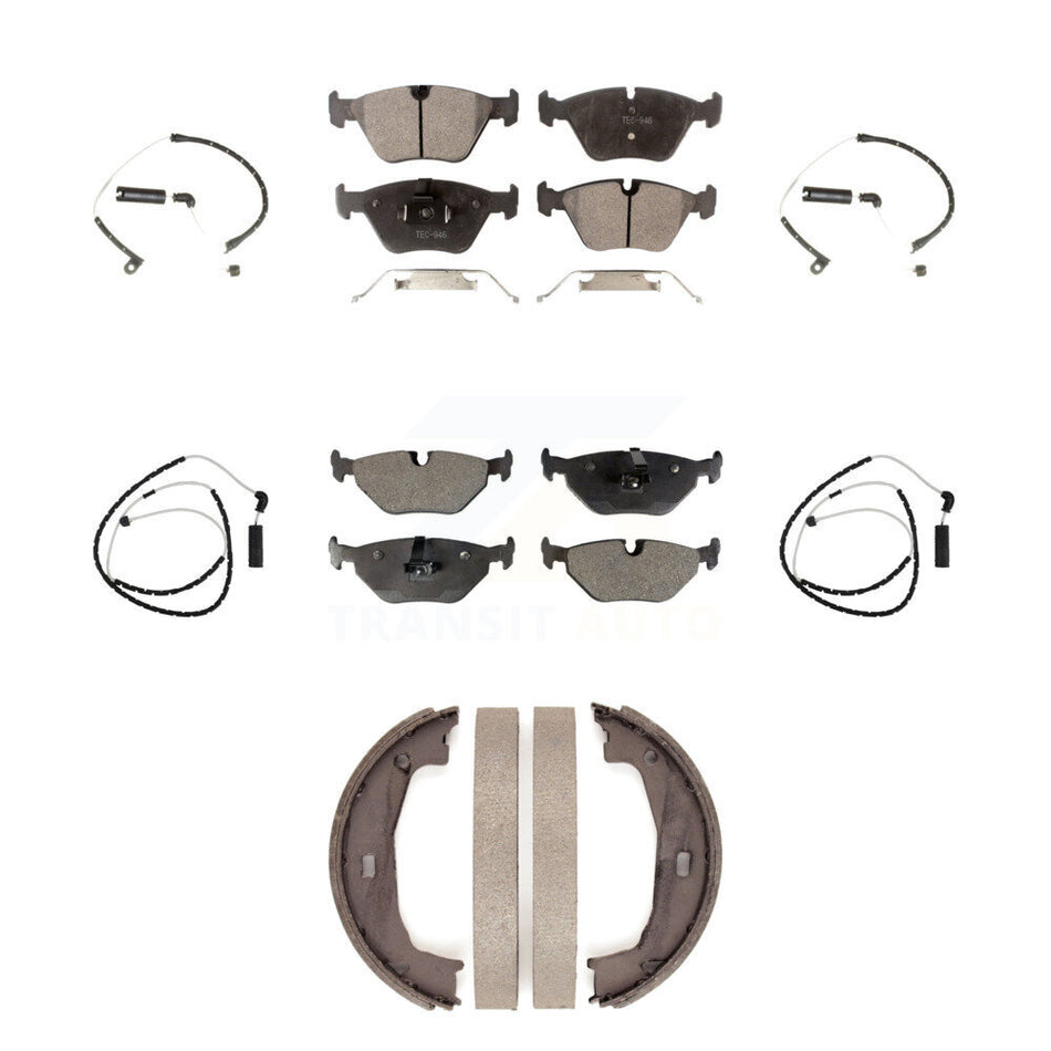 Front Rear Semi-Metallic Disc Brake Pads And Wear Sensors Kit (7Pc) For BMW Z4 KPW-100559