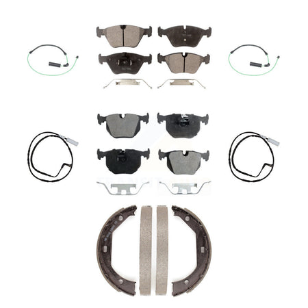 Front Rear Semi-Metallic Disc Brake Pad And Wear Sensor Kit (7Pc) For 2005 BMW 330xi 3.0L KPW-100562