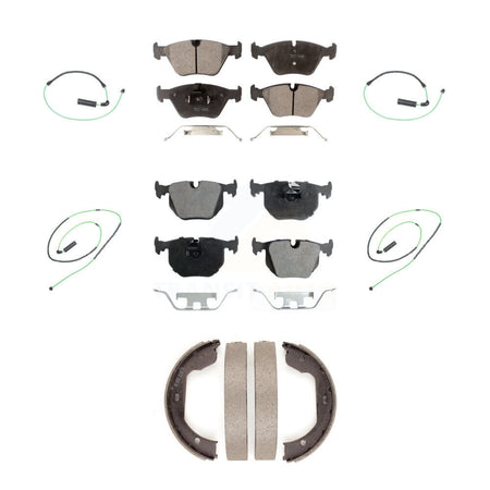 Front Rear Semi-Metallic Disc Brake Pad & Wear Sensor Kit (7Pc) For 2005-2006 BMW M3 3.2L KPW-100563