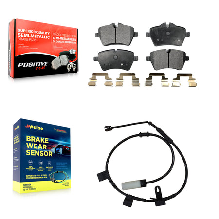 Front Semi-Metallic Disc Brake Pads And Wear Sensors Kit For Mini Cooper KPW-100572