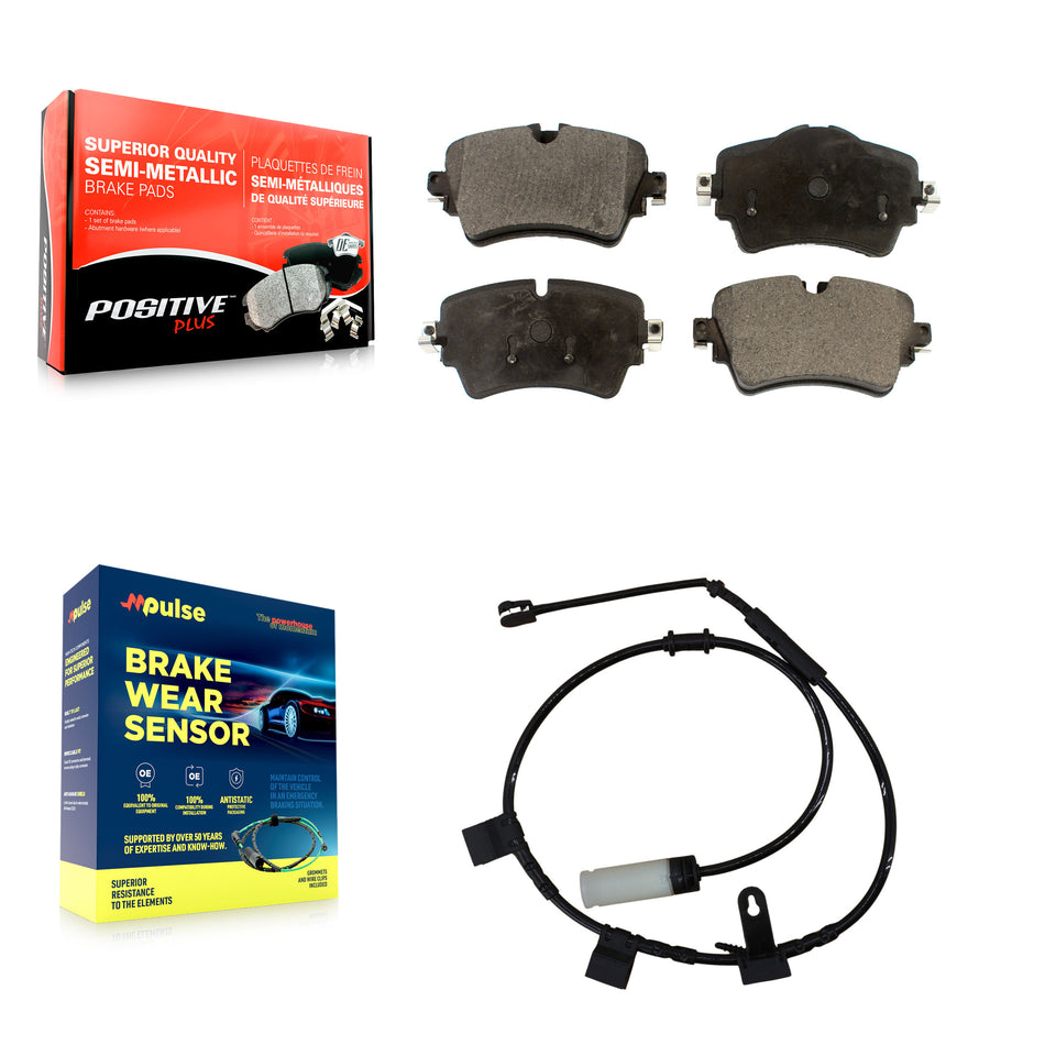 Front Semi-Metallic Disc Brake Pads And Wear Sensors Kit For 2015 Mini Cooper 1.6L KPW-100574