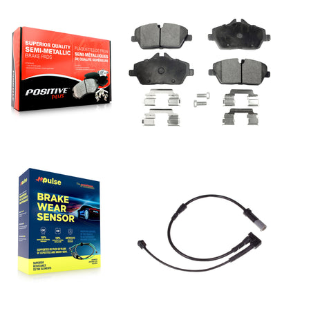 Front Semi-Metallic Disc Brake Pads And Wear Sensors Kit For Mini Cooper KPW-100578