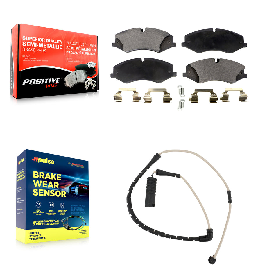 Front Semi-Metallic Disc Brake Pads And Wear Sensors Kit For Land Rover Range KPW-100580