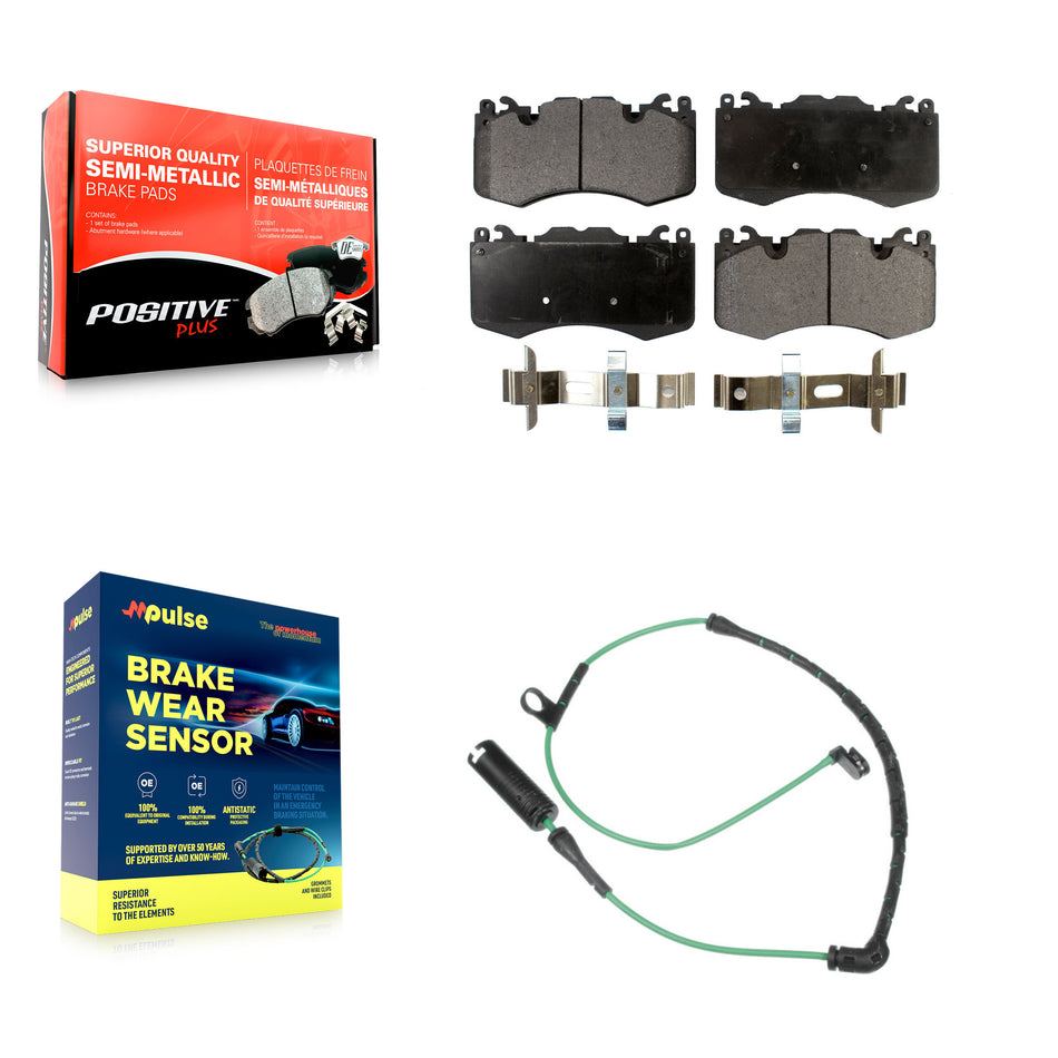 Front Semi-Metallic Disc Brake Pads And Wear Sensors Kit For Land Rover Range KPW-100581