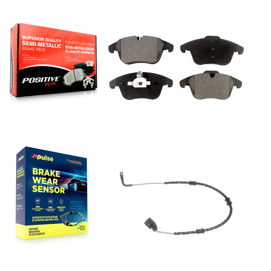 Front Semi-Metallic Disc Brake Pads And Wear Sensors Kit For Jaguar XF KPW-100591