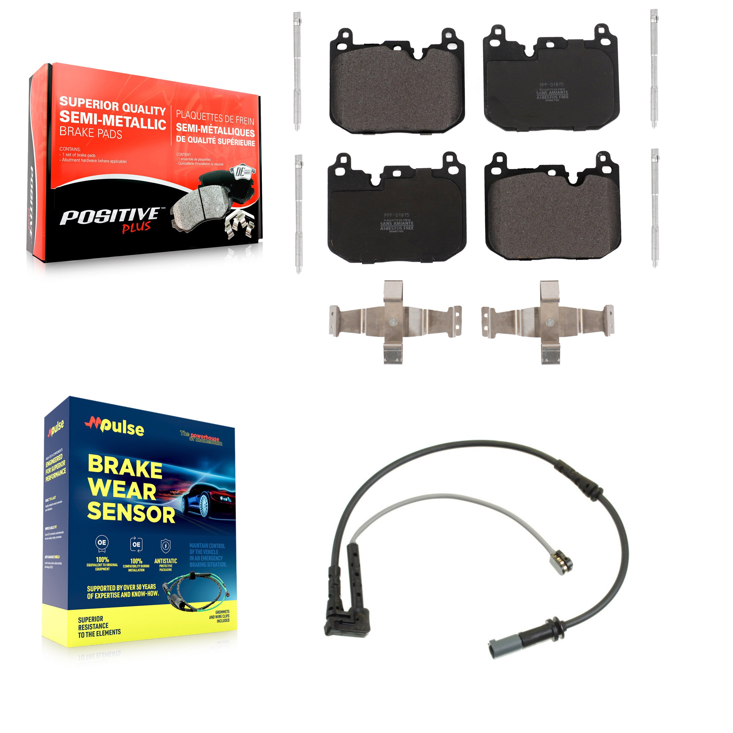 Front Semi-Metallic Brake Pad & Wear Sensor Kit For Mini Cooper Countryman Clubman BMW X2 KPW-100605