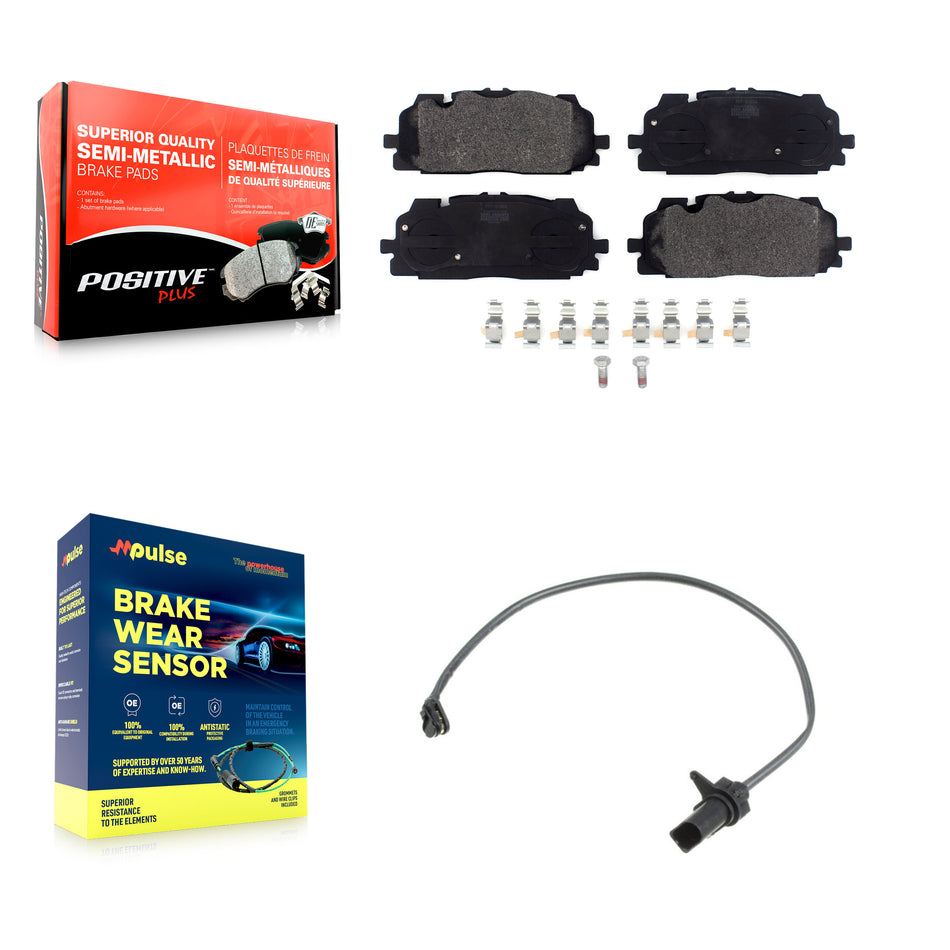 Front Semi-Metallic Brake Pad Wear Sensor Kit For Audi Q7 SQ5 S5 Q8 S4 Sportback A6 A7 A8 KPW-100707