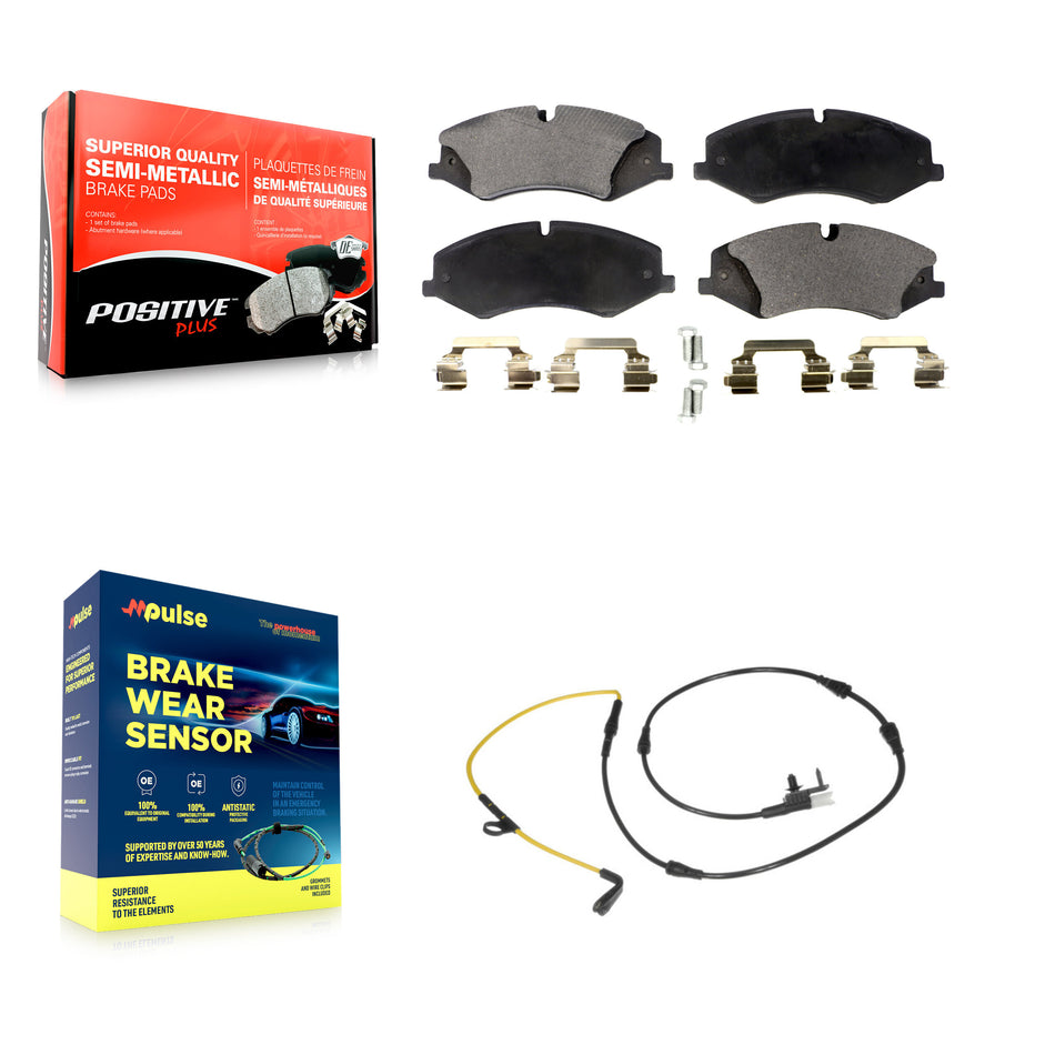 Front Semi-Metallic Disc Brake Pad & Wear Sensor Kit For Land Rover Range Sport Discovery KPW-100718