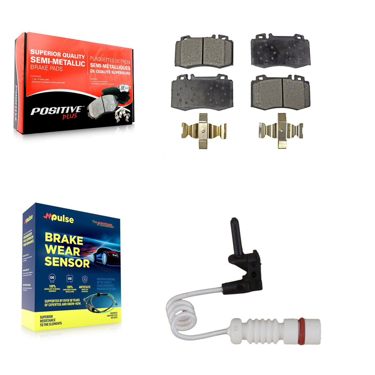 Front Semi-Metallic Disc Brake Pad Wear Sensor Kit For Mercedes-Benz ML500 ML430 ML55 AMG KPW-100721