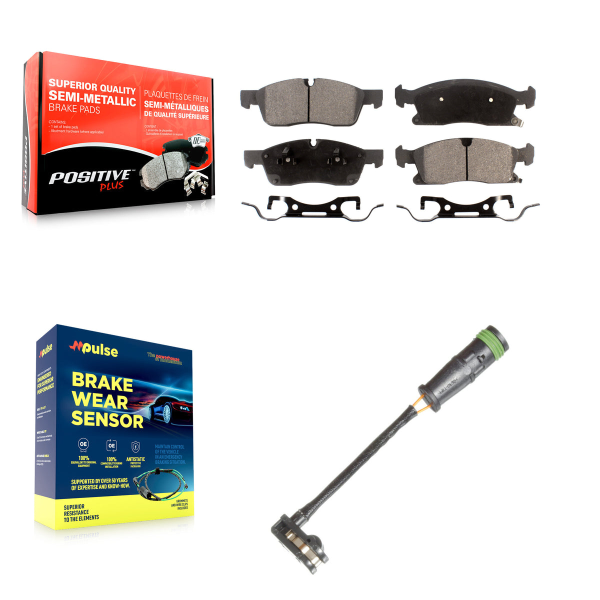 Front Semi-Metallic Brake Pad Wear Sensor Kit For Mercedes-Benz GLE400 GL350 GLS450 GL450 KPW-100734