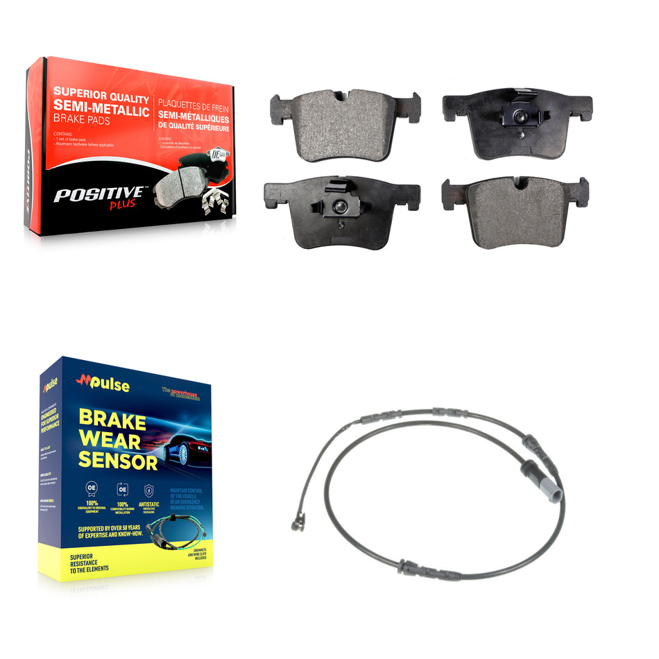 Front Semi-Metallic Disc Brake Pads And Wear Sensors Kit For BMW X3 X4 KPW-100754
