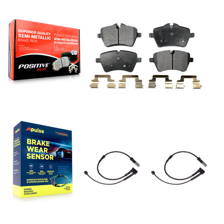 Front Semi-Metallic Disc Brake Pads And Wear Sensors Kit For Mini Cooper KPW-100774