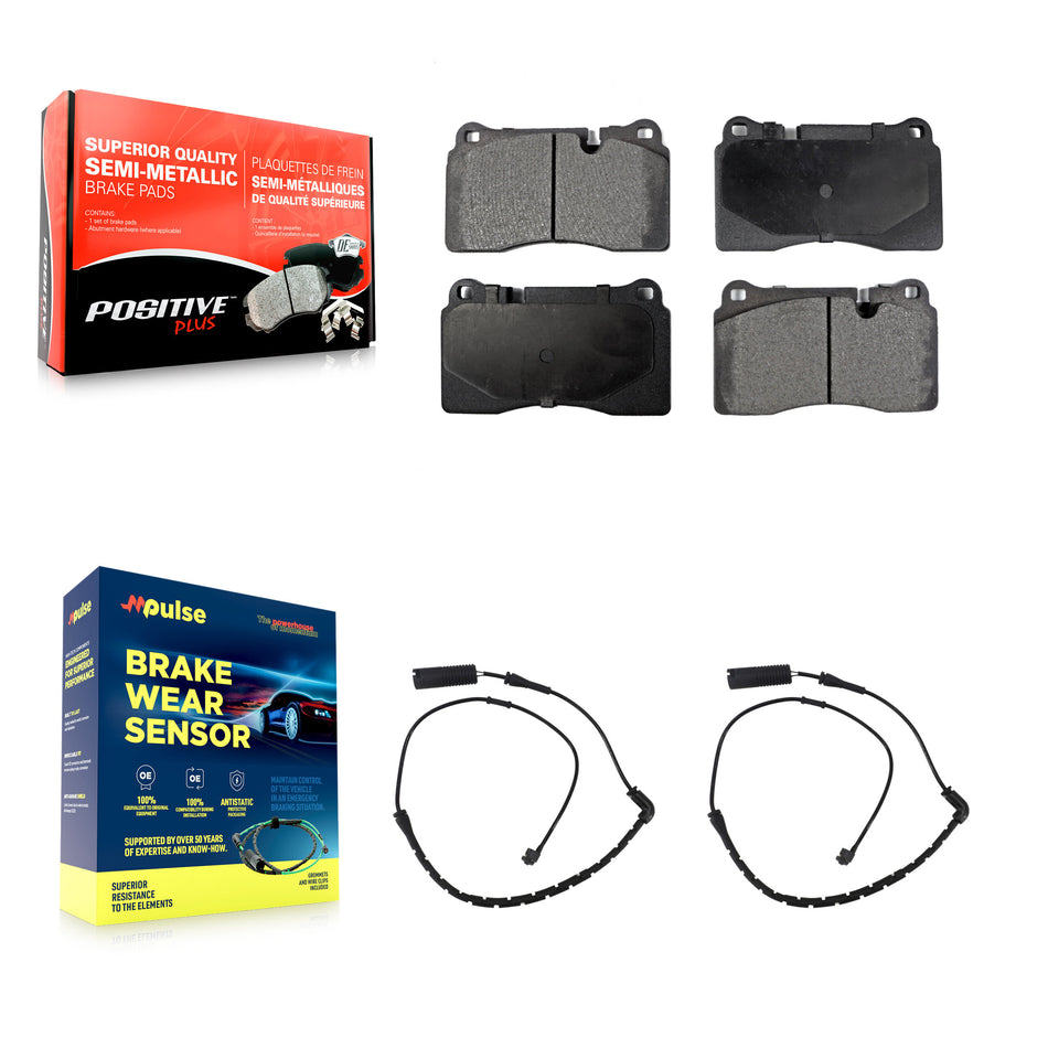 Front Semi-Metallic Brake Pad Wear Sensor Kit For Land Rover Range 4.2L with Supercharged KPW-100780