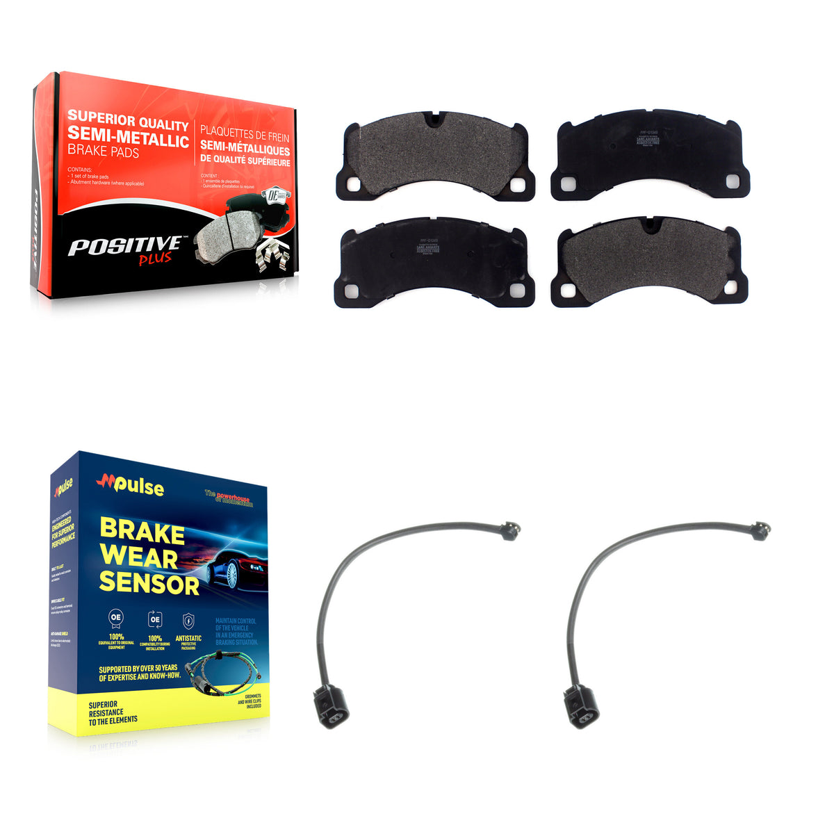 Front Semi-Metallic Disc Brake Pad Wear Sensor Kit For Porsche Cayenne Volkswagen Touareg KPW-100793