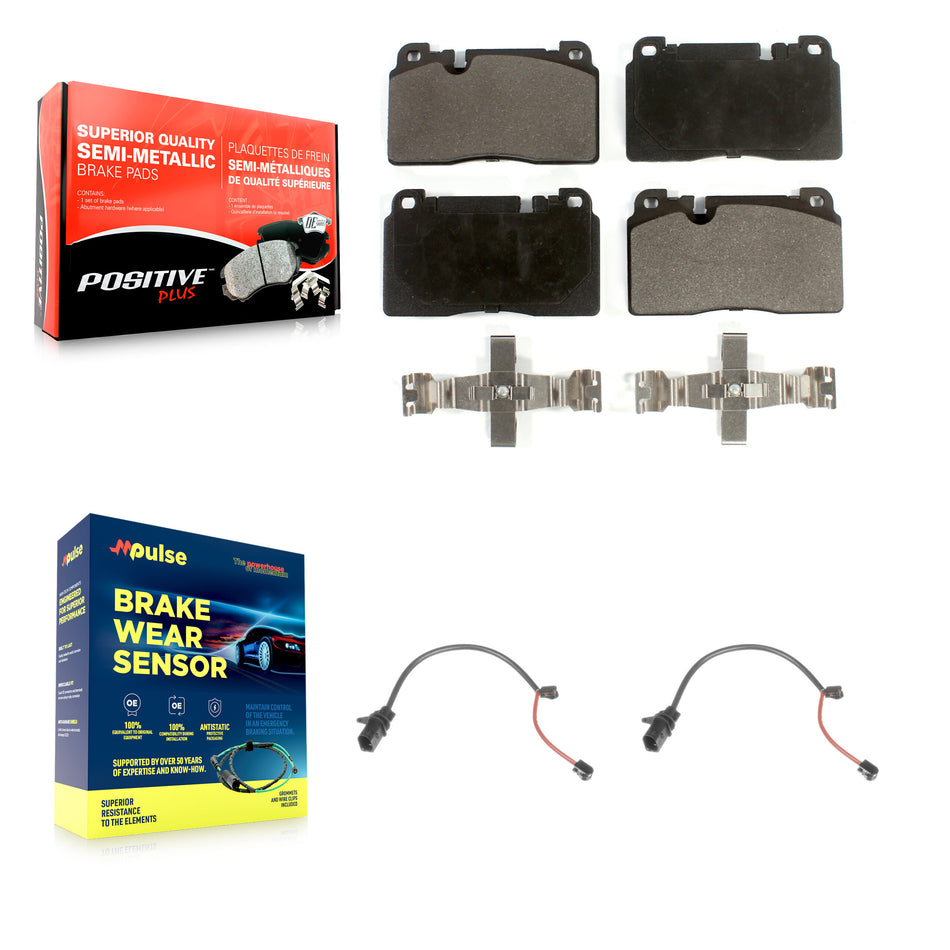 Front Semi-Metallic Disc Brake Pads And Wear Sensors Kit For Audi Q5 KPW-100794