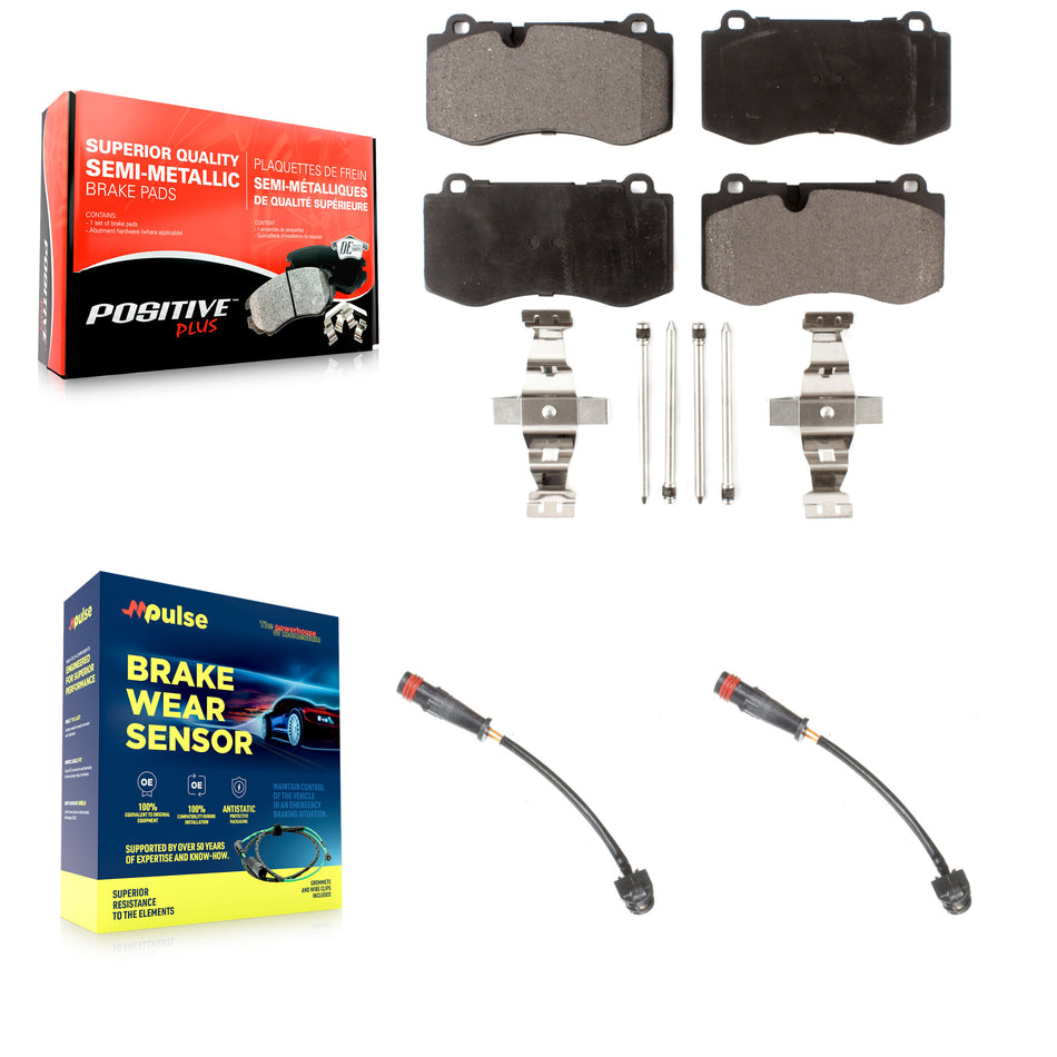 Front Semi-Metallic Brake Pad Wear Sensor Kit For Mercedes-Benz S550 S450 CL550 S400 S600 KPW-100834