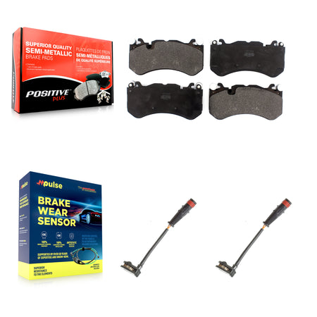 Front Semi-Metallic Disc Brake Pads And Wear Sensors Kit For Mercedes-Benz G63 AMG KPW-100837