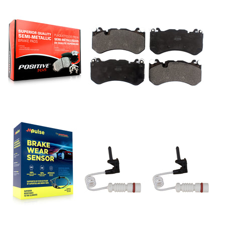 Front Semi-Metallic Disc Brake Pads And Wear Sensors Kit For Mercedes-Benz G63 AMG KPW-100838