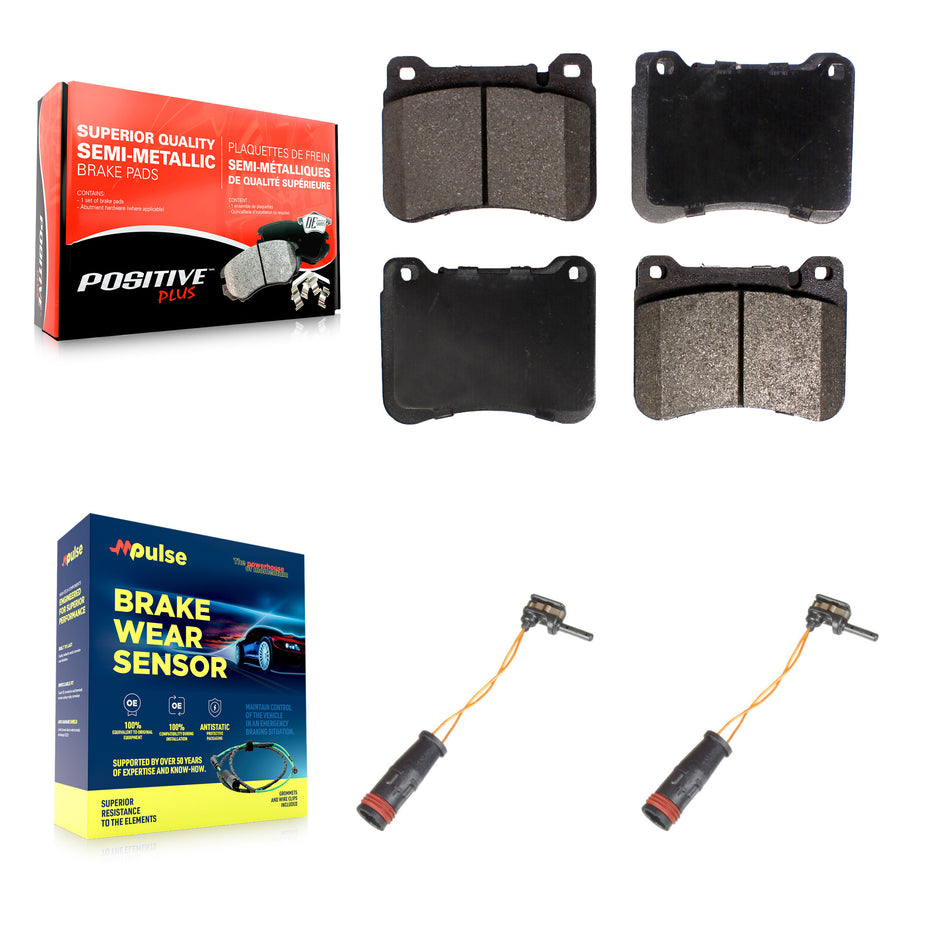 Front Semi-Metallic Brake Pad Wear Sensor Kit For Mercedes-Benz SLK350 C230 SLK280 SLK300 KPW-100896