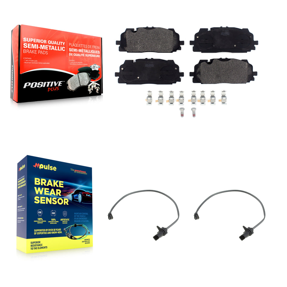 Front Semi-Metallic Brake Pad Wear Sensor Kit For Audi Q7 SQ5 S5 Q8 S4 Sportback A6 A7 A8 KPW-100904