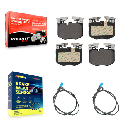 Front Semi-Metallic Disc Brake Pads And Wear Sensors Kit For BMW X3 X4 KPW-100905