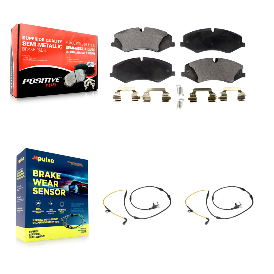 Front Semi-Metallic Disc Brake Pad & Wear Sensor Kit For Land Rover Range Sport Discovery KPW-100915